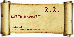 Kék Kornél névjegykártya
