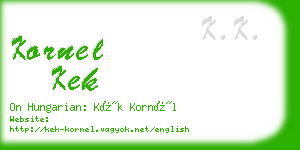 kornel kek business card